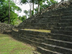 Photo of stone structure with long terraced steps.