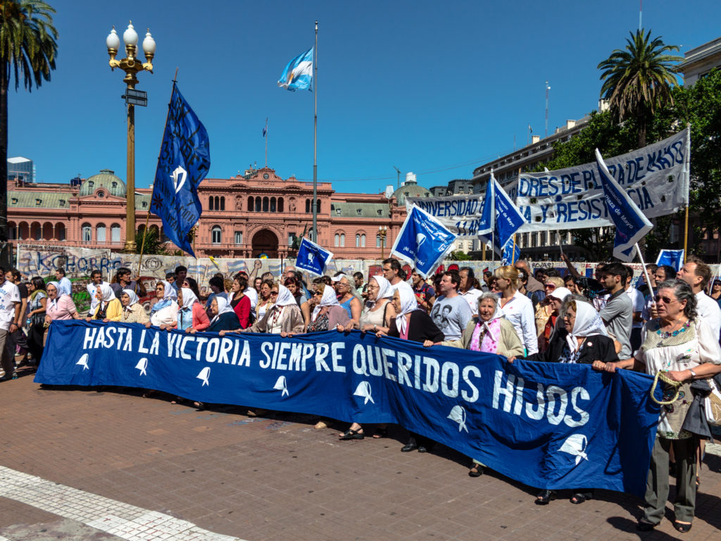 Las Madres de la Plaza de Mayo on their regular Thursday demonstration.